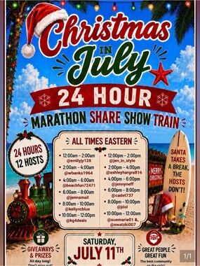 CHRISTMAS IN JULY - 24 HOUR SHARE SHOW MARATHON.